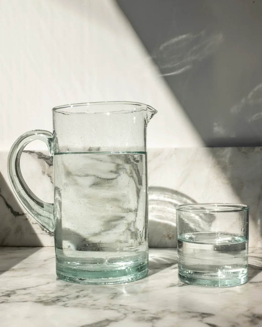 Recycled Glass Water Pitcher, Serving Jug