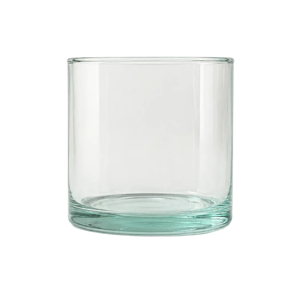 Recycled Glass Small Vase, Short Round Flower Vase