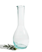 Recycled Glass Tall Carafe, Beverage Decanter