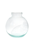 Recycled Glass Round Bulbous Flower Vase