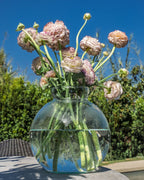 Recycled Glass Round Bulbous Flower Vase