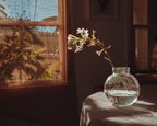 Recycled Glass Round Bulbous Flower Vase