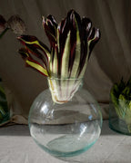 Recycled Glass Round Bulbous Flower Vase