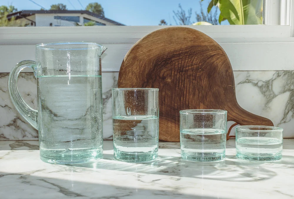 Recycled Glass Tumbler Water Cup Set of 6
