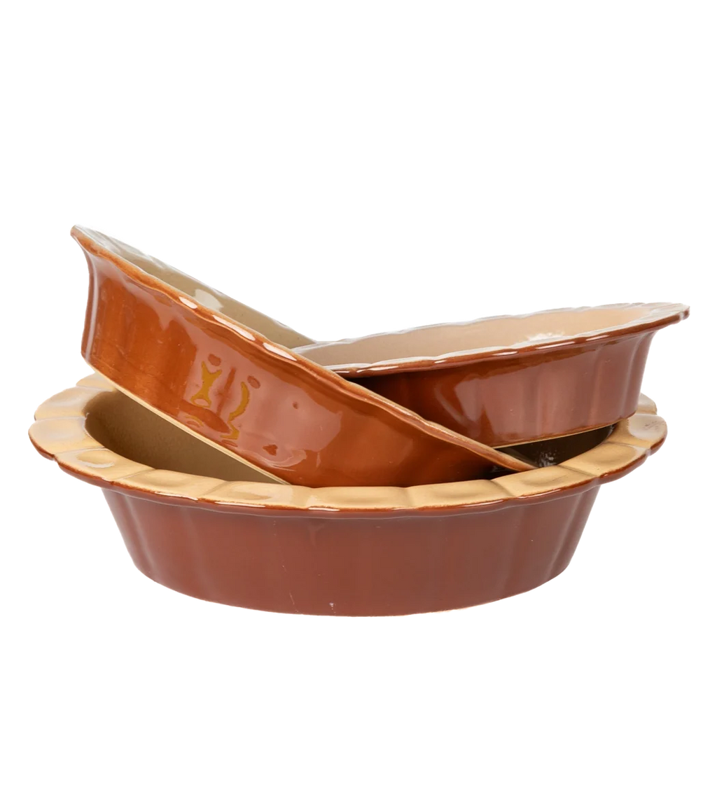 Vintage Oval Ceramic Pie Baking Dish