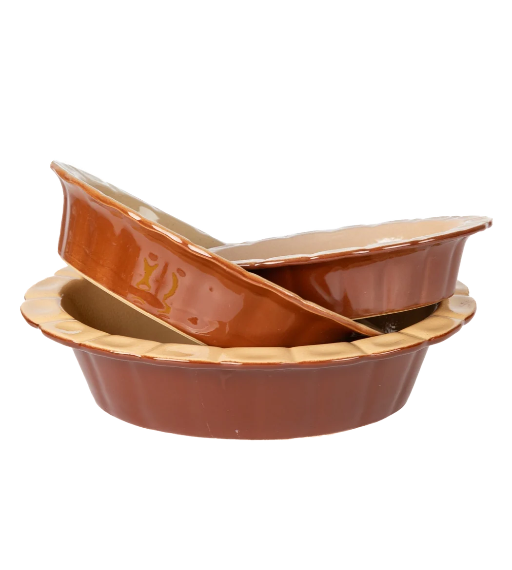 Vintage Oval Ceramic Pie Baking Dish