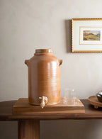 Vintage Beverage Dispenser Stoneware Water Jug