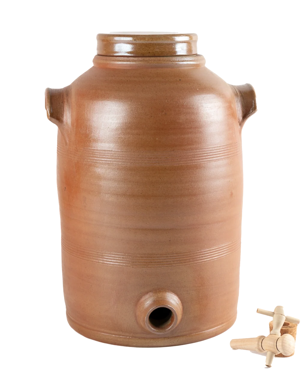 Vintage Beverage Dispenser Stoneware Water Jug